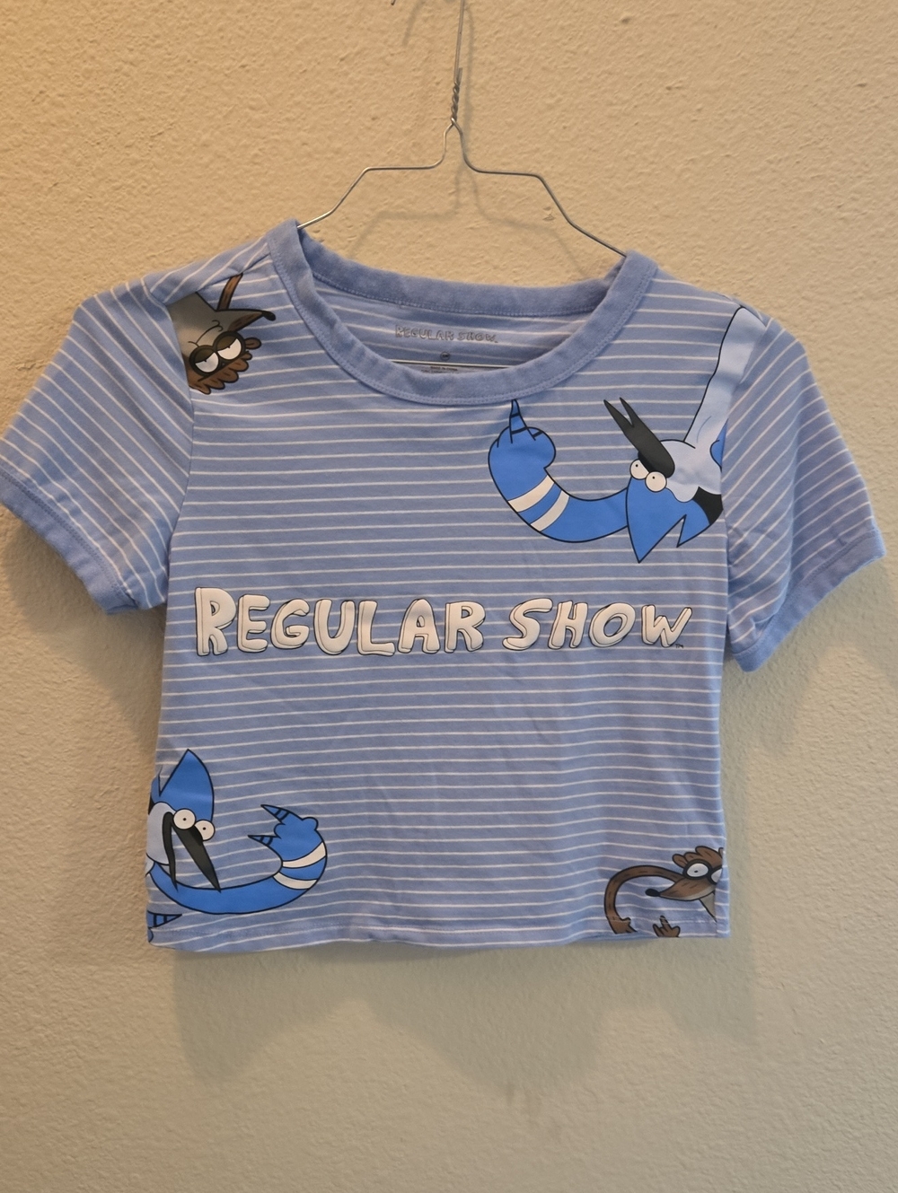 Regular Show Mordecai & Rigby Stripe Girls Baby T-Shirt
